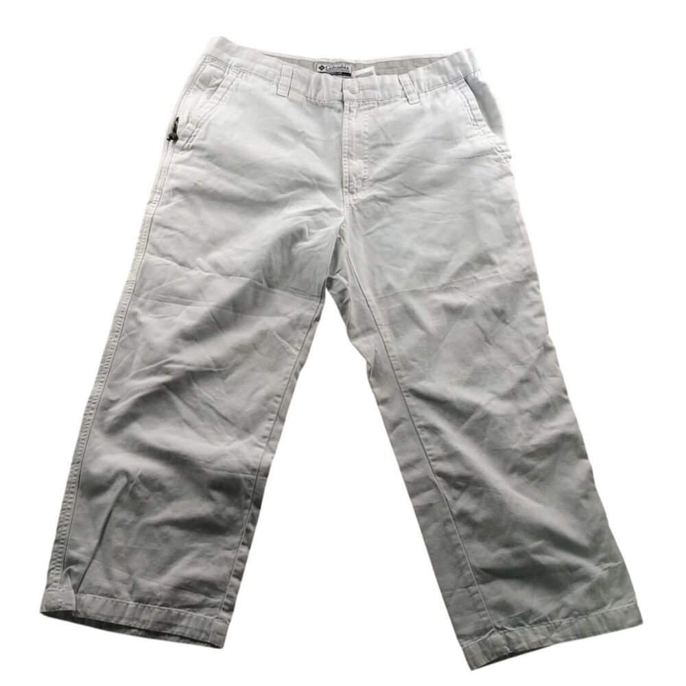 Columbia Womens Capri Pants Size 12 White Casual Outdoors Flat Front Classic
